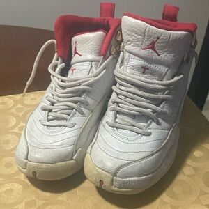 Kids White and Red Sneakers